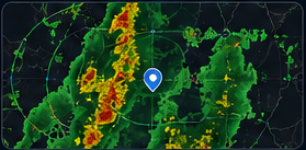 Beispielhafte Darstellung einer Regenradar-Karte